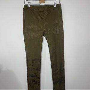 Eileen Fisher Copper Brown Organic Cotton Stretch Slim Leg Pants